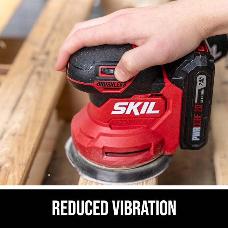 SKIL مجموعة صنفرة عشوائية بدون سلك PWR CORE 20V مع بطارية 2.0Ah وشاحن - SR7603B-10 - Image 4